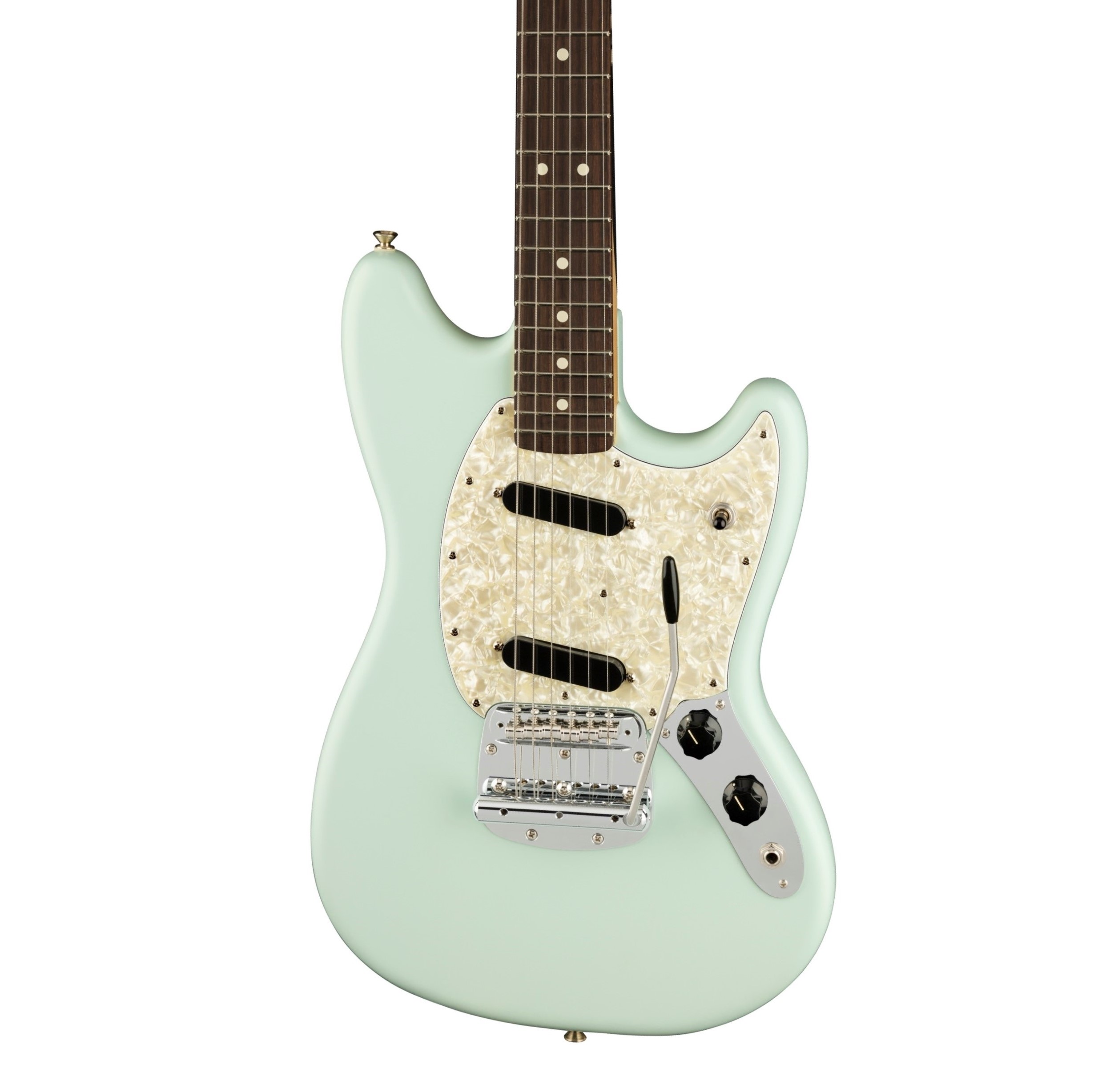 blue fender mustang guitar