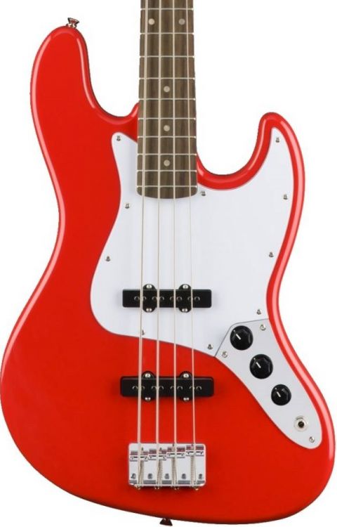 fender squier jazz bass red